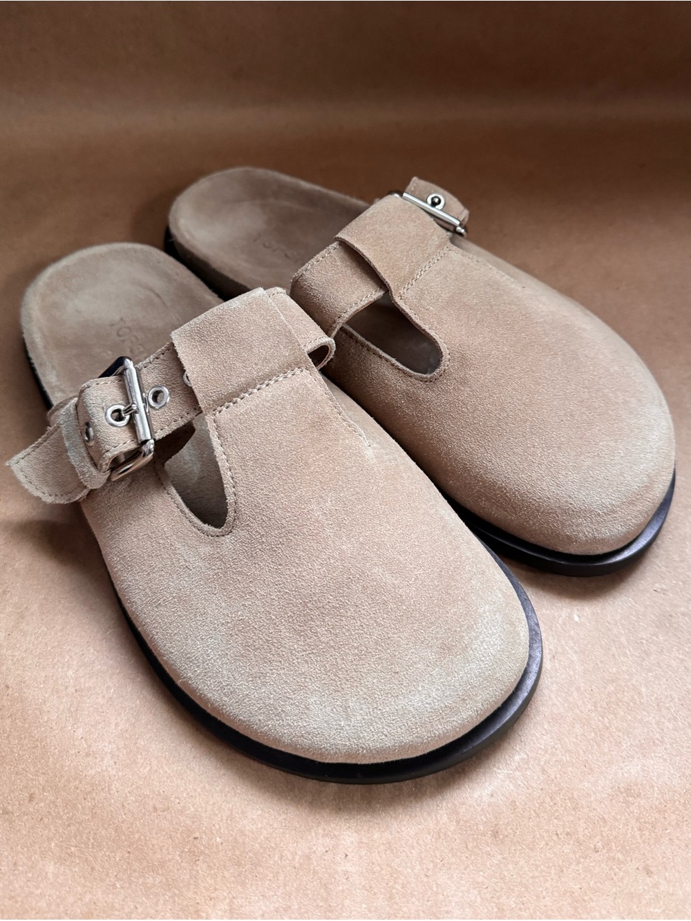 Topshop Tan Suede Mule Slide Sandals. UK 4/US 6